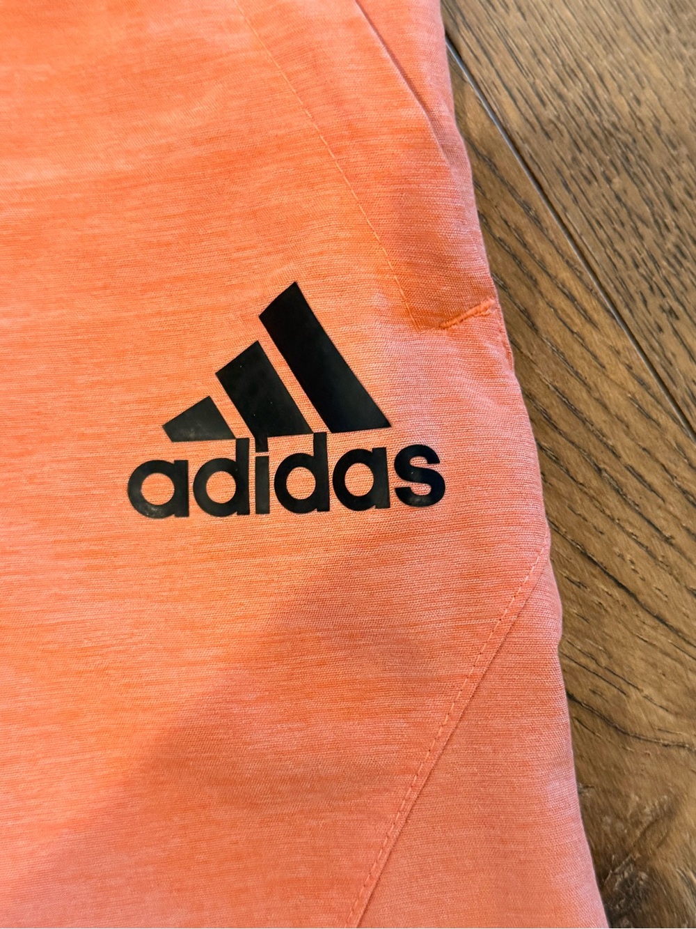 adidas Coral-Orange Running Shorts with Black Waistband - Picture 3 of 7